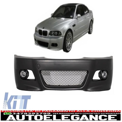 front bumper suitable for bmw 3 series e46 coupe/cabrio/sedat/station wagon (1998-2004) m3 design with front bumper splitter csl design carbon