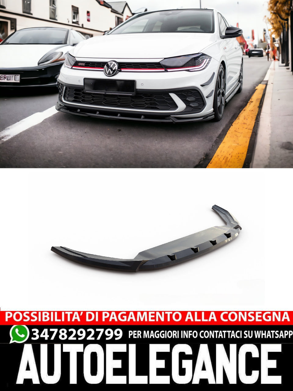 FRONT SPLITTER V.2 VOLKSWAGEN POLO GTI MK6 FACELIFT 
