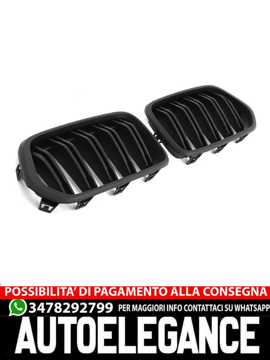ADATTO PER BMW X2 F39 SPORT DOPPIA BARRA GRIGLIA NERO OPACO