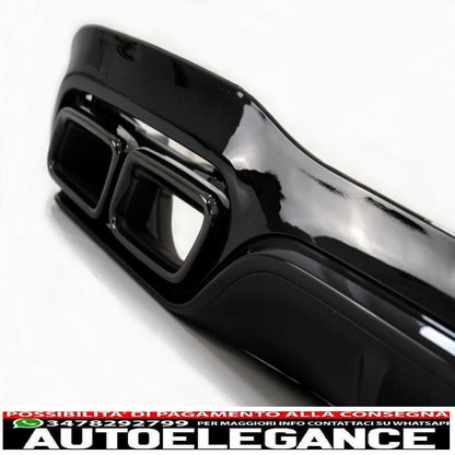 Rear bumper air diffuser with exhaust tips suitable for mercedes e class w213 sport line (2016-2019) e63 all black design