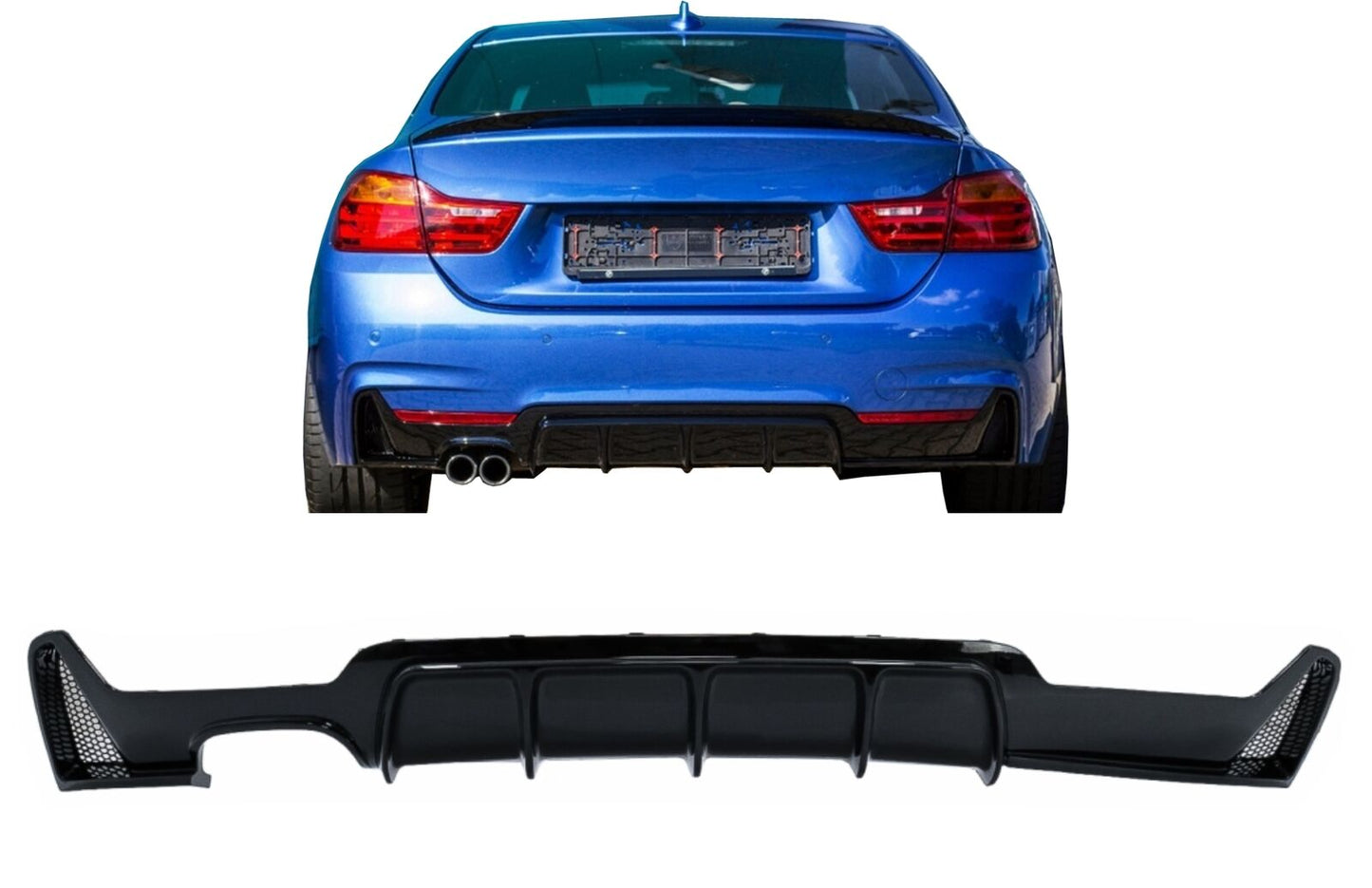 Diffuser for BMW 4 F32 F33 F36 13-19 M Look Left Double Outlet Gloss Black 