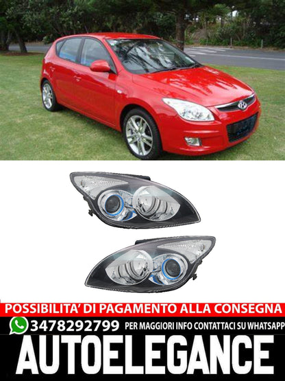 Headlight Set for Hyundai i30 FD H1 / H7 2009 - 2011 Black LWR 