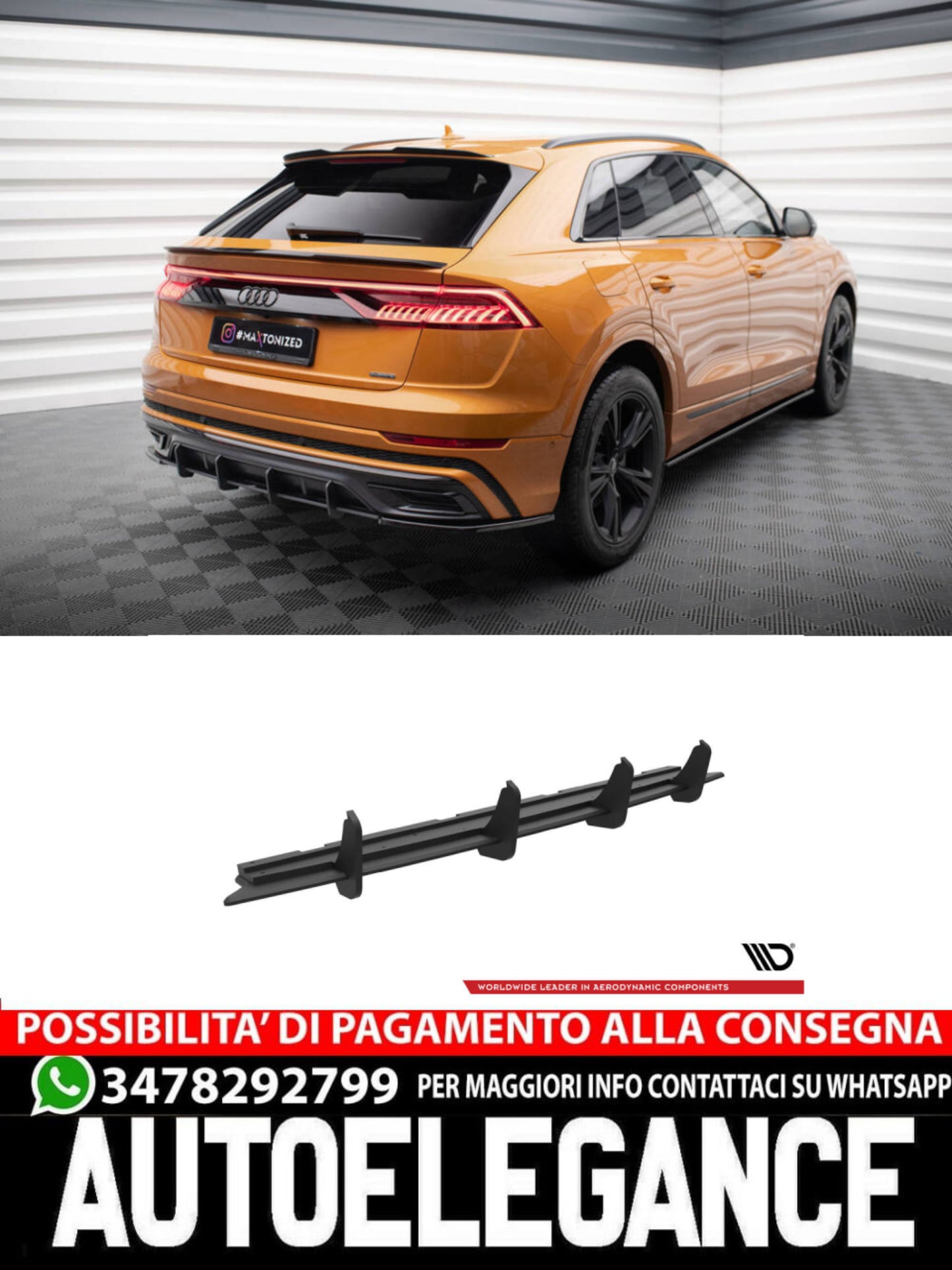 STREET PRO DIFFUSORE POSTERIORE adatto compatibile per AUDI Q8 S-LINE MK1