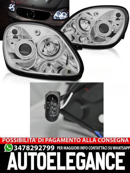 CHROME ANGEL EYES HEADLIGHTS for MERCEDES R170 SLK 04.96-04 