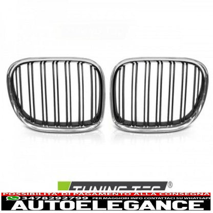 griglia cromata nera doppia barra per BMW F01 09-15