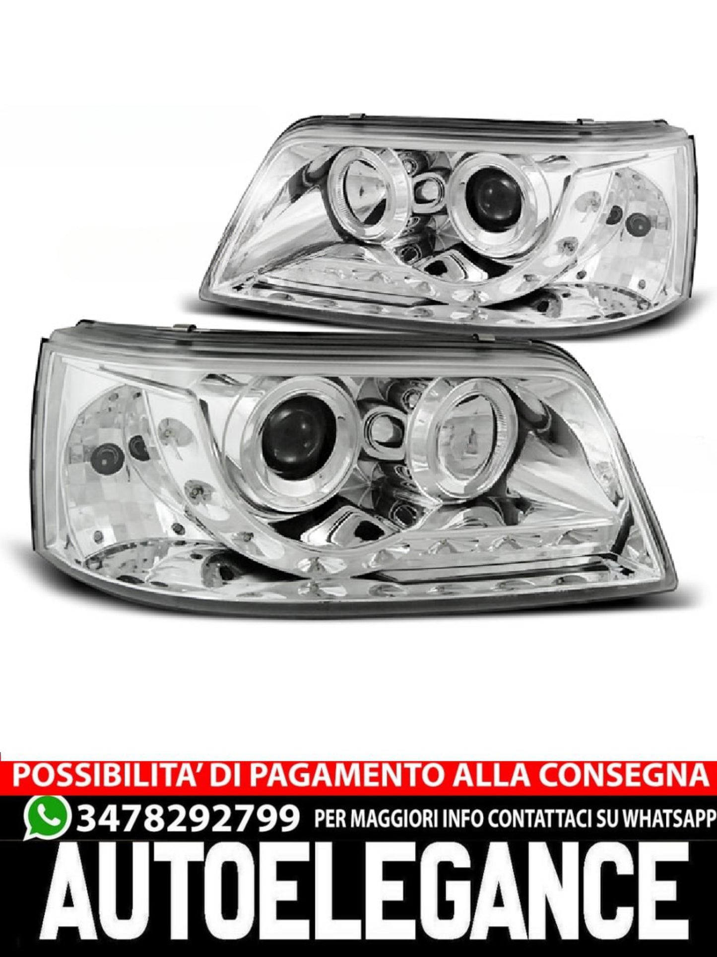 DAYLIGHT CHROME HEADLIGHTS SUITABLE FOR VW T5 04.03-08.09 