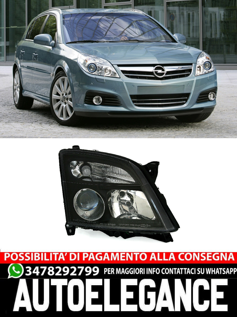 Headlight set for Opel Vectra C Signum -05 in black H7 LWR 