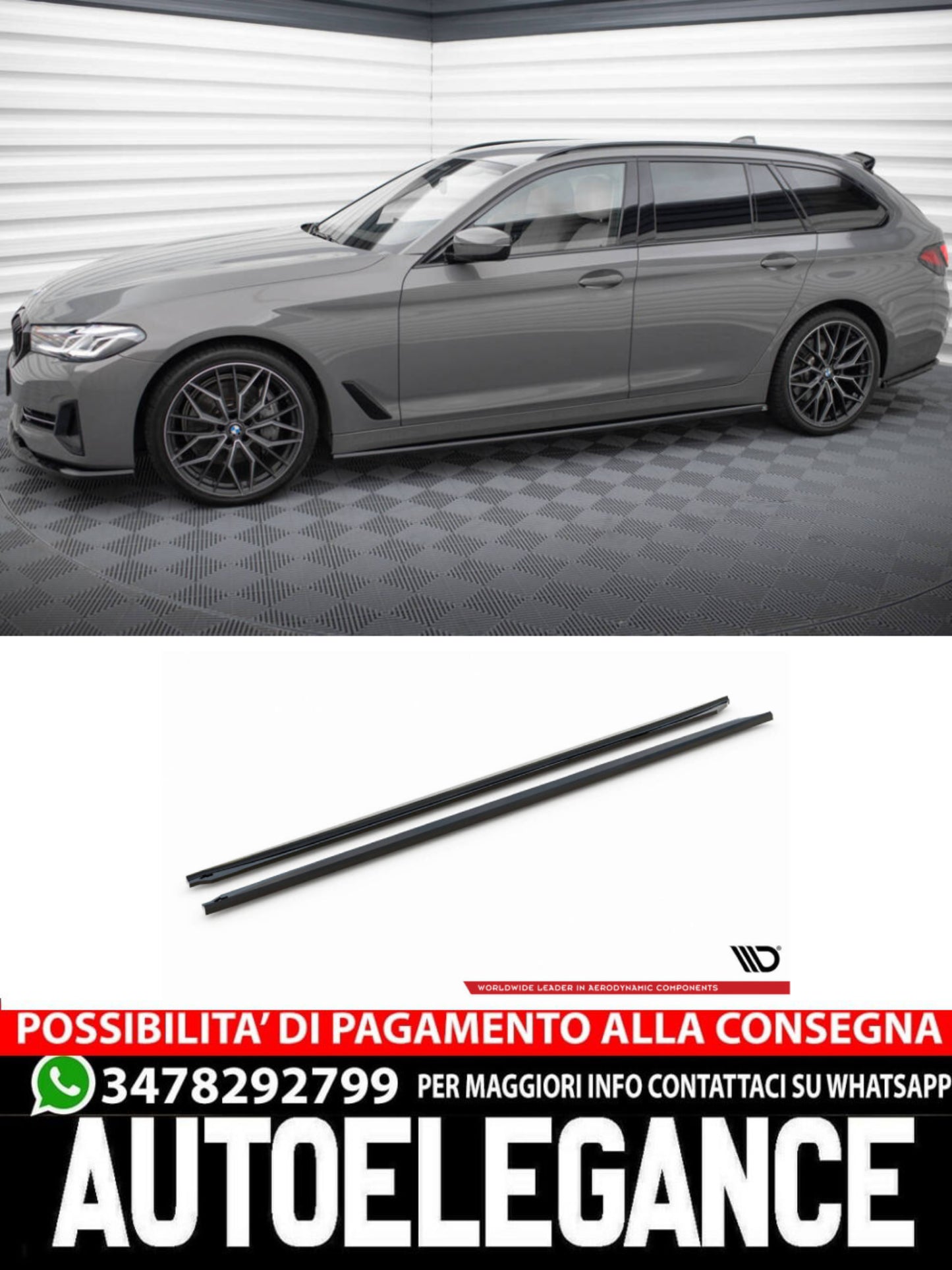 MINIGONNE LATERALI ADATTE PER BMW 5 G30 / G31 FACELIFT  (2020-2023)