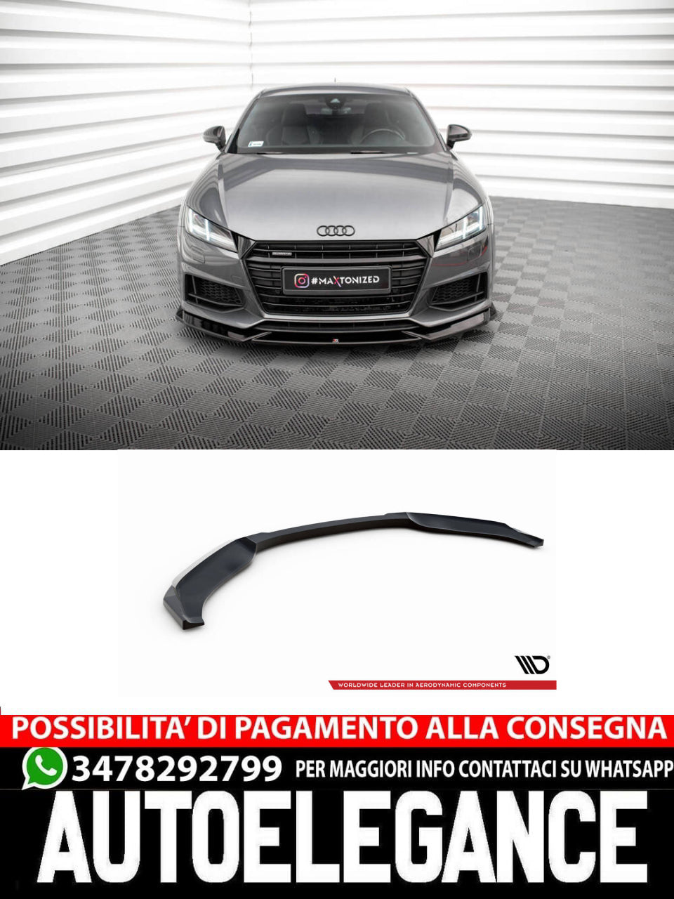 SPLITTER ANTERIORE adatto compatibile per V.1 AUDI TT S / S-LINE 8V