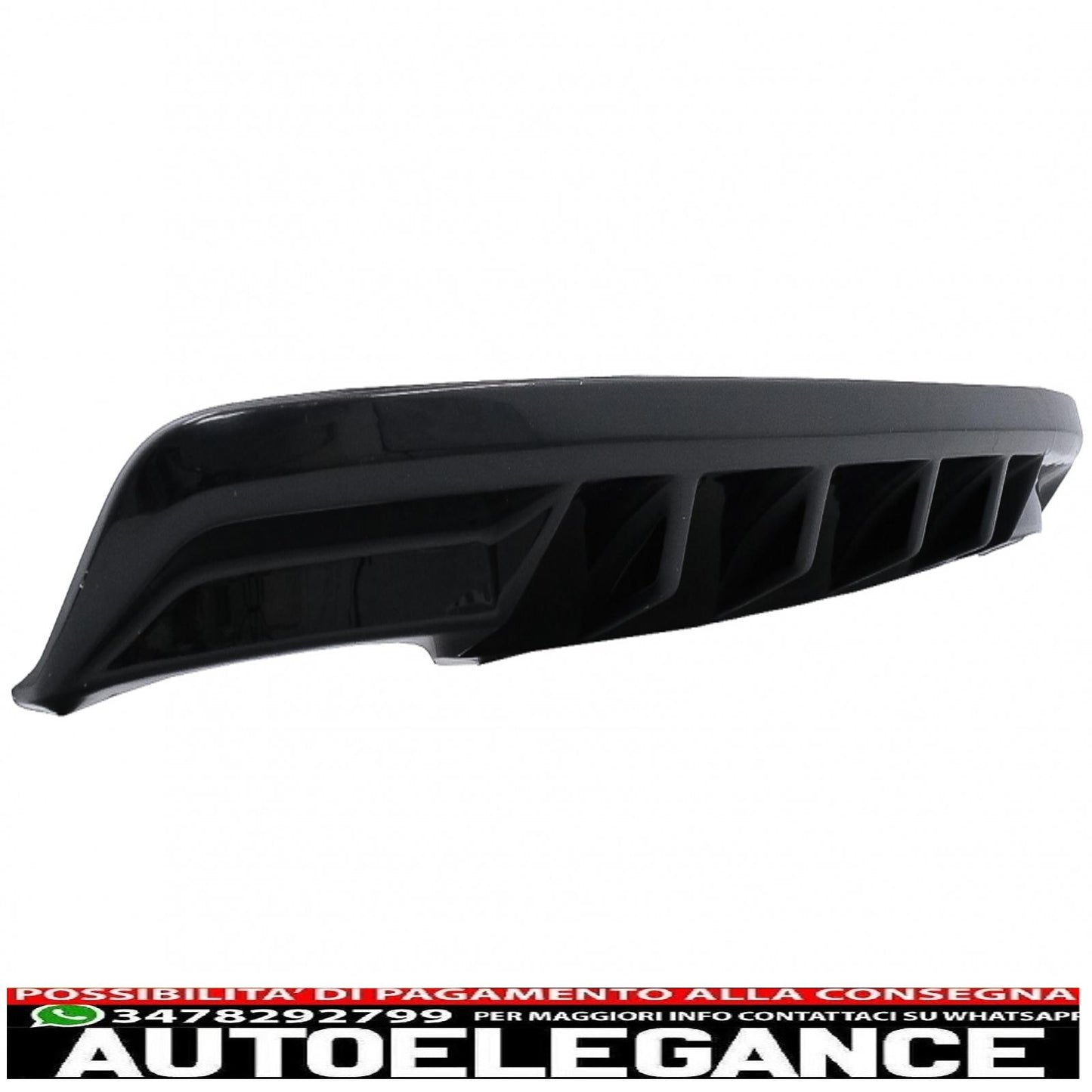 Diffusore d'aria mantovana paraurti posteriore adatto per skoda octavia iii 5e berlina station wagon (2013-2019) nero pianoforte