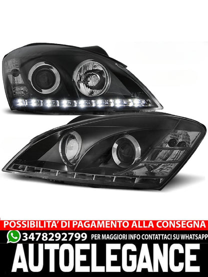 HEADLIGHTS SUITABLE FOR KIA CEED 09.06-08.09 BLACK DAYTIME LIGHT 