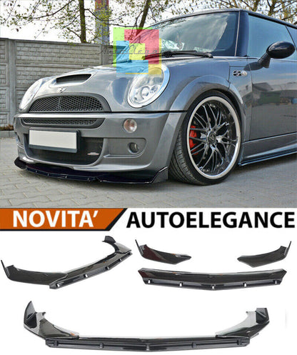 SPLITTER MINI COOPER R50 R53 LIP GLOSSY BLACK UNDER BUMPER ABS RS DESIGN 3P .-