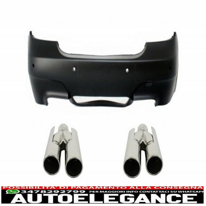 Rear bumper suitable for bmw 5 series e60 (2003-2007) m5 design with exhaust tips and trunk spoiler