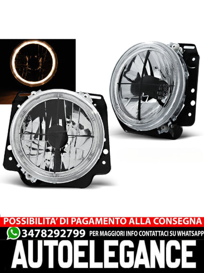 FARI ANTERIORI ANGEL EYES CROMATI adatti compatibili per VW GOLFII 2 08.83-08.91