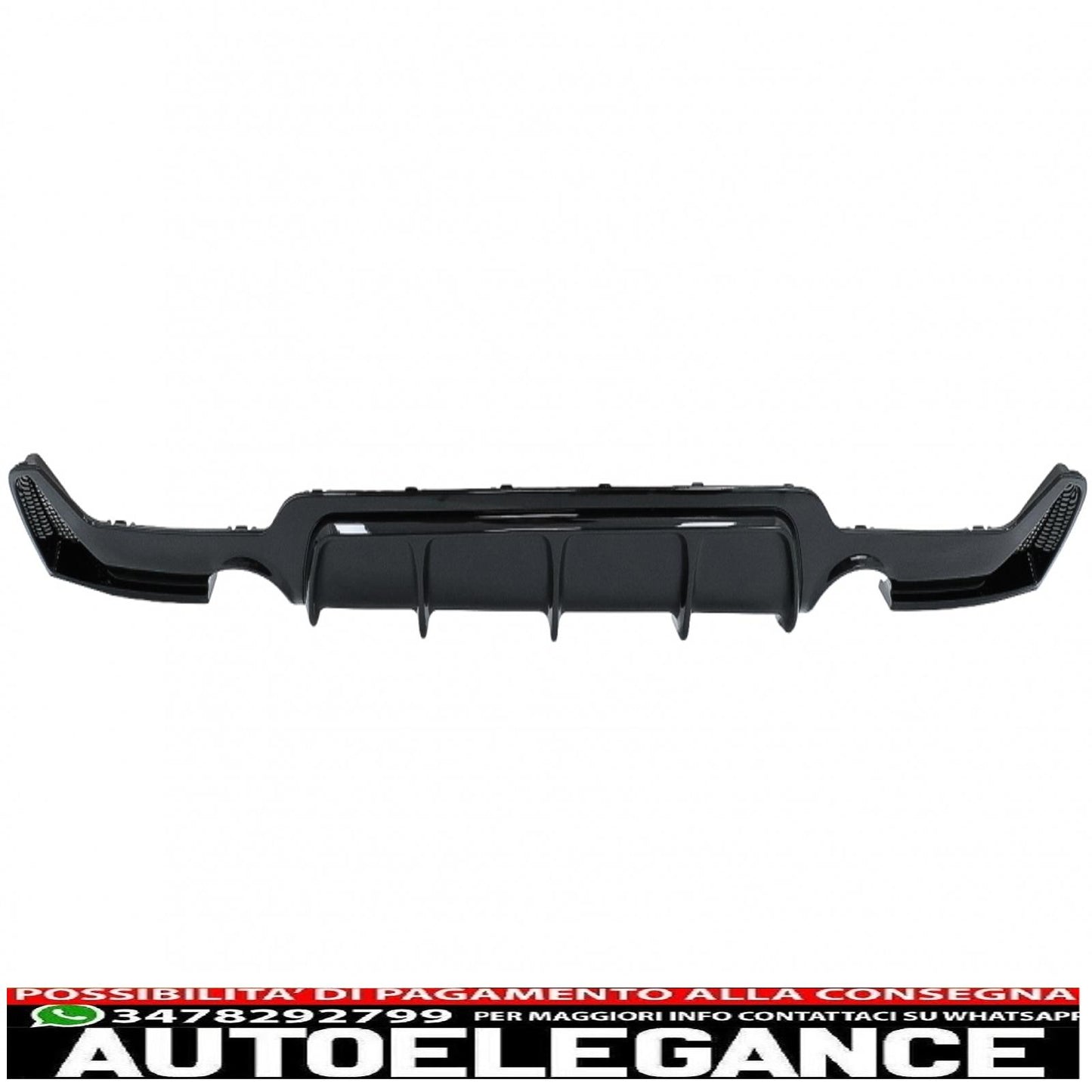 diffusore paraurti posteriore adatto per bmw serie 4 f32 f33 f36 (2013-2019) coupe cabrio m design doppia uscita singola nero pianoforte