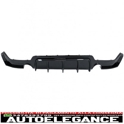 diffusore paraurti posteriore adatto per bmw serie 4 f32 f33 f36 (2013-2019) coupe cabrio m design doppia uscita singola nero pianoforte