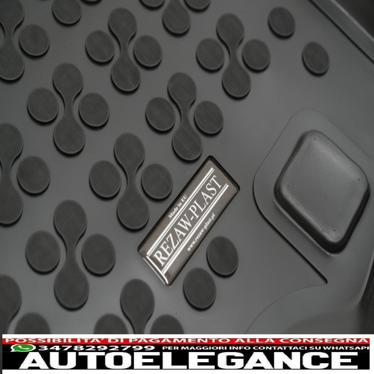 Black Rubber Trunk Mat Suitable for Hyundai Kona with Subwoofer (2017-up)