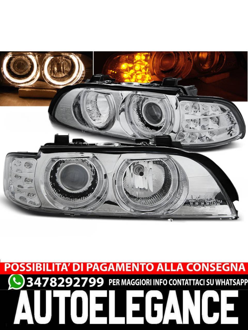 FARI ANGEL EYES INDICATORE LED CROMATO per BMW E39 09.95-06.03