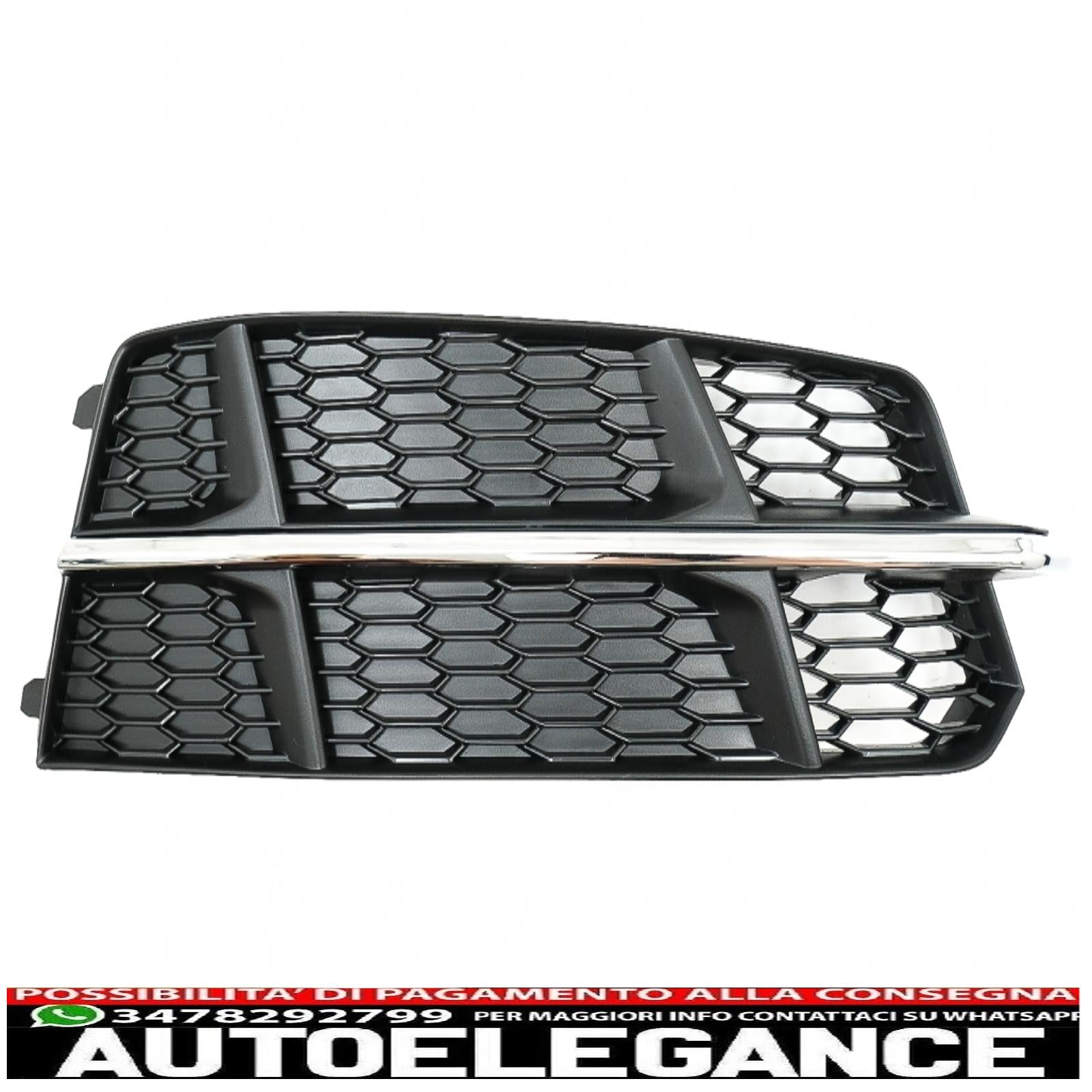 coperture inferiori della griglia del paraurti griglie laterali adatte per audi a6 c7 4g s-line facelift (2015-2018) nero cromato AUTOELEGANCERICAMBI