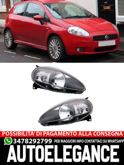 Headlight set for Fiat Grande Punto 199-2008 SPORT anthracite LWR halogen 