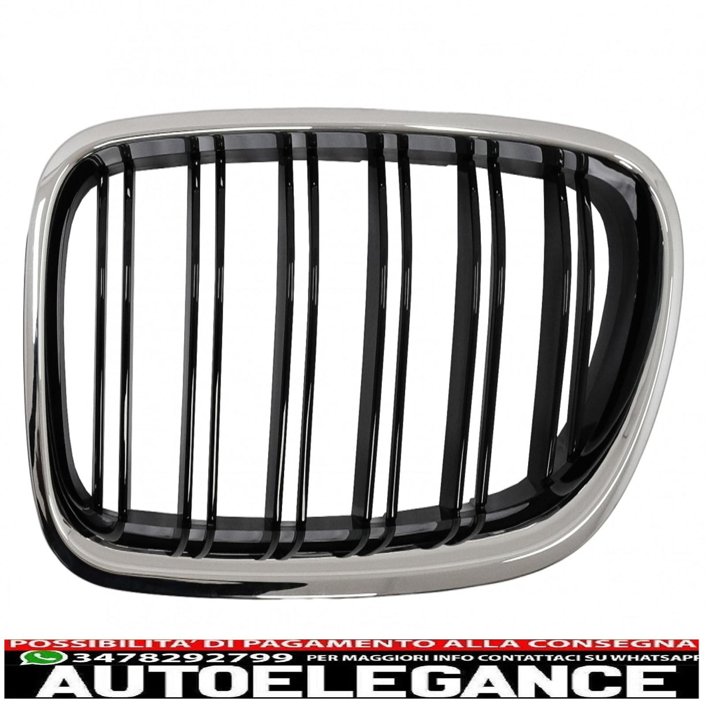 Center double kidney grille suitable for bmw 5 series f10 f11 (2010-2017) piano chrome frame double black stripe