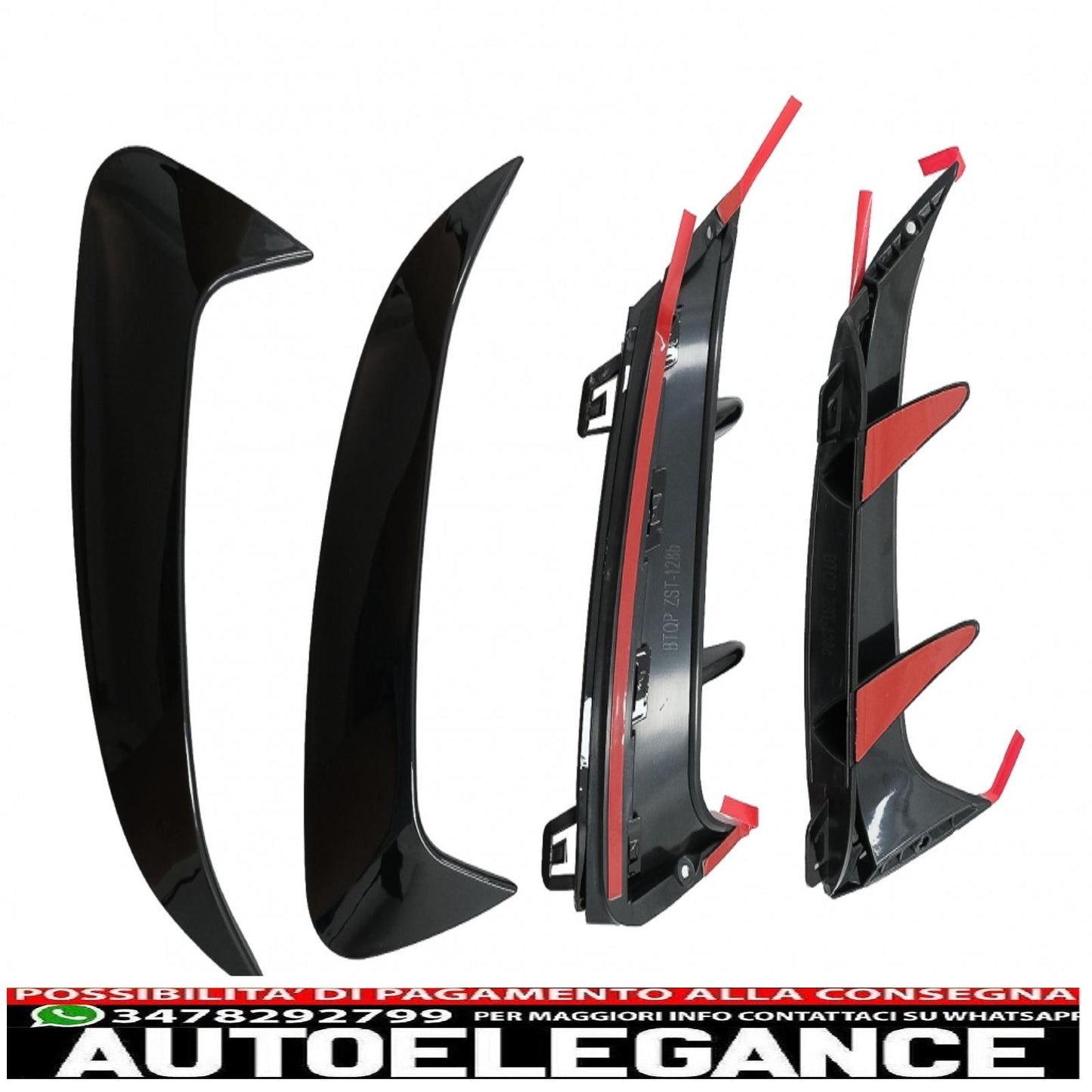 Alette paraurti posteriori flics alette laterali adatte per mercedes classe a w177 (04.2018-up) hatchback a35 design black edition AUTOELEGANCERICAMBI