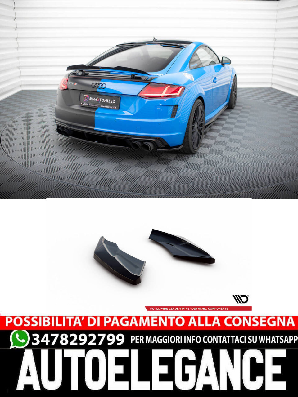 SPLITTER LATERALI POSTERIORI adatto per AUDI TT S 8S (2014-2018)