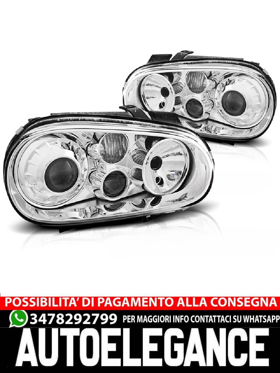 FARI SPORTIVI CROMATI per VW GOLF 4 09.97-09.03