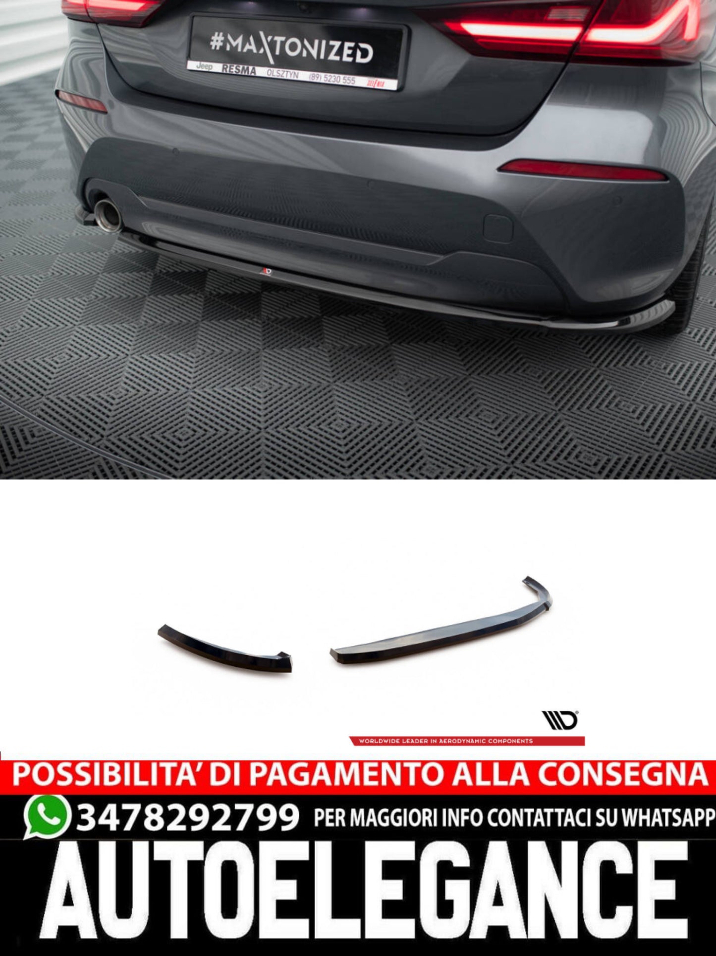 SPLITTER LATERALI POSTERIORI ADATTO PER BMW 1 F40  (2019 - )