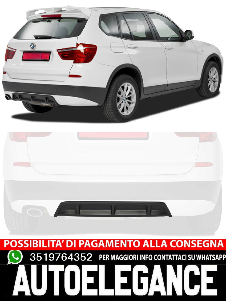 Diffusori posteriore adatto per BMW X3 F25