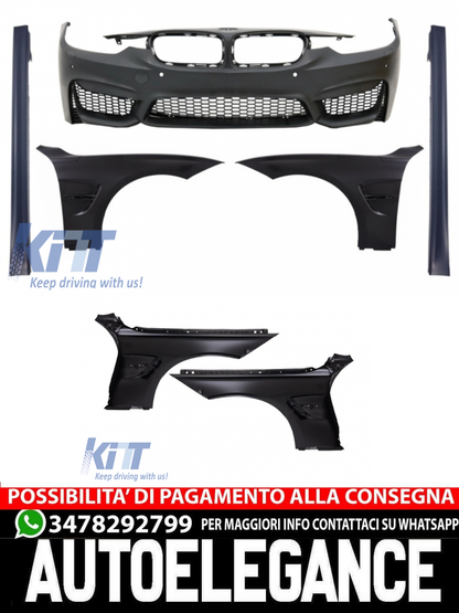 Paraurti anteriore con parafanghi e minigonne  adatto per BMW Serie 3  2011-2018
