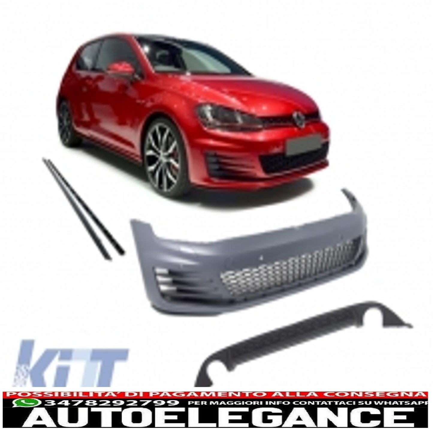 complete body kit suitable for vw golf 7 vii 2013-2016 gti look with front grille and led drl headlights 