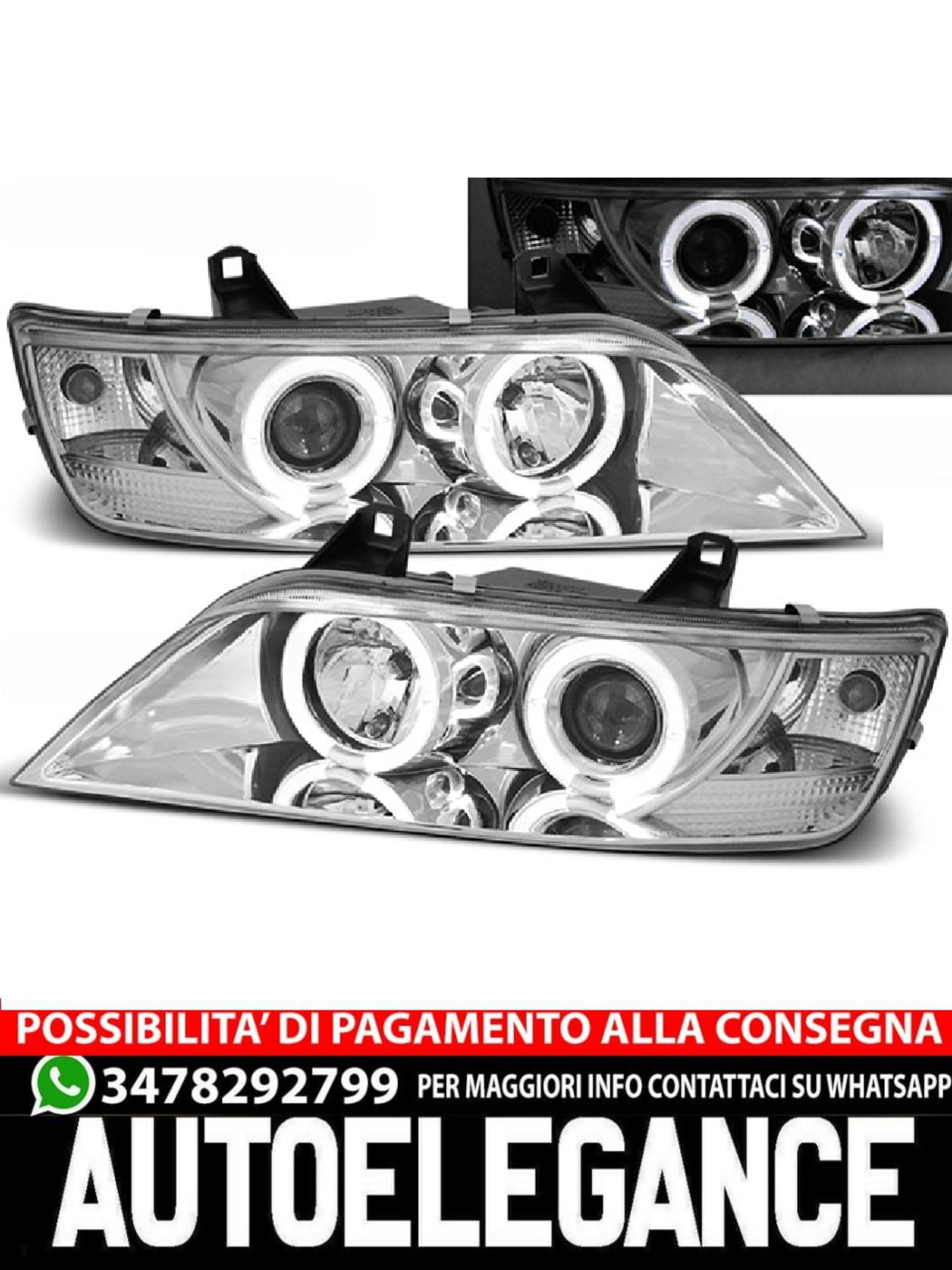 FARI ANTERIORI ANGEL EYES CROMATI ADATTI COMPATIBILI PER BMW Z3 01.96-02
