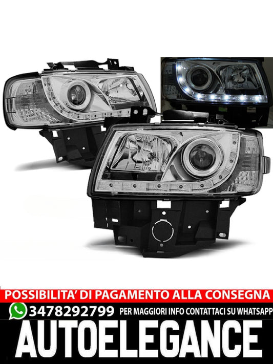 FARI ANTERIORI DAYLIGHT CHROME ADATTI COMPATIBILI per VW T4 08.96-03.03 BUS