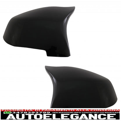 Front Bumper Spoiler Lip with Mirror Covers Fit for BMW 5 Series F10 F11 Sedan Touring (2015-2017) M-Performance Piano Black 