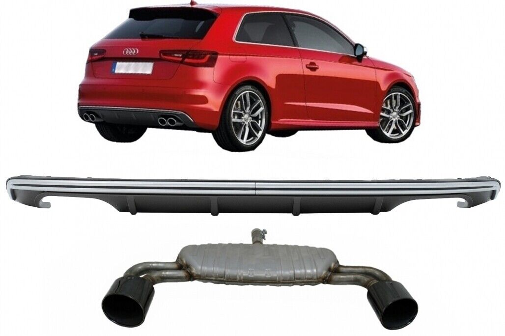 Difusor Sistema escape Negro para Audi A3 8V Hatchback Sportback 12-15 S3 Look