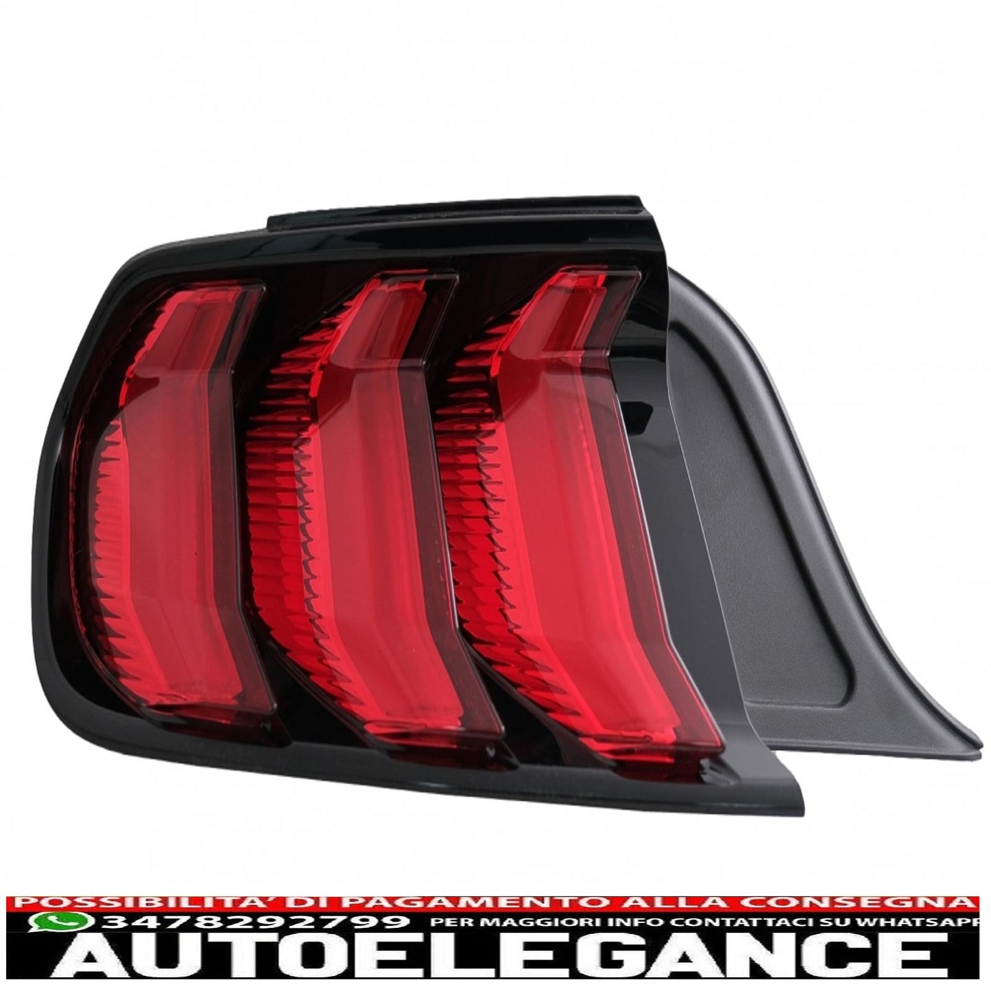 Full LED rear lights suitable for Ford Mustang VI S550 (2015-2019) red with dynamic sequential cornering lights