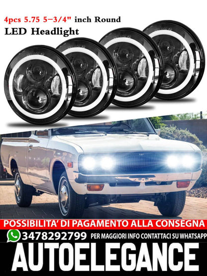 4PC 5 3/4 "5.75 POLLICI Fari A LED Rotondi HI / LO Beam fit Datsun 620 Pickup 72