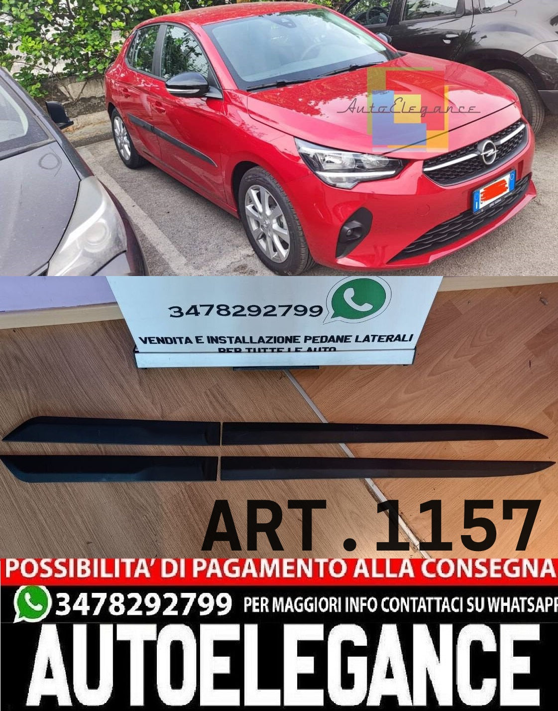 UNIVERSAL 4-PIECE BUMPER SUITABLE FOR OPEL CORSA F MATT BLACK 160CM