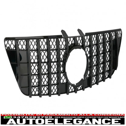 griglia anteriore centrale adatta per mercedes ml w164 facelift (07.2008-2011) gt-r design panamericana nera