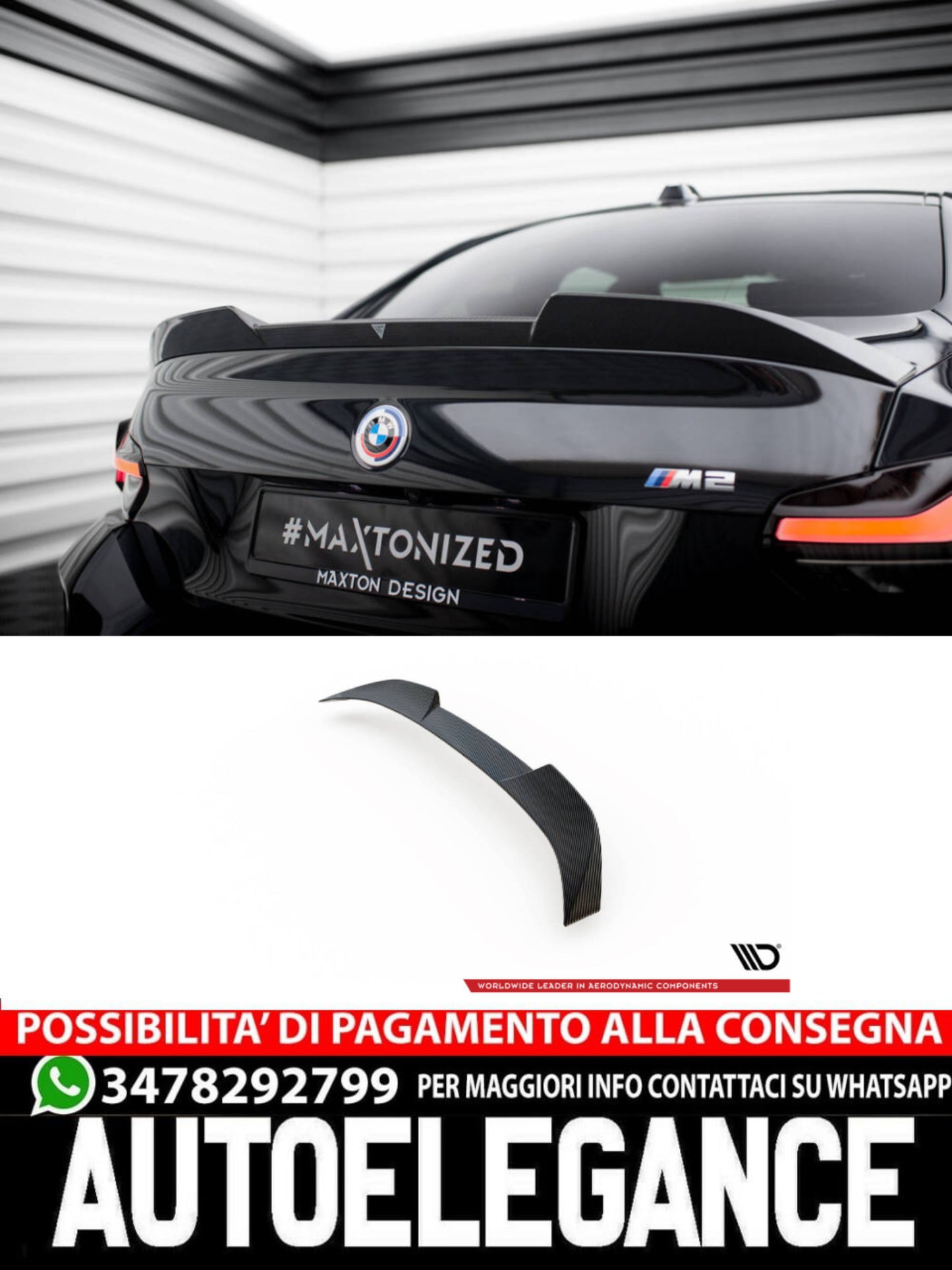 SPOILER PORTELLONE POSTERIORE IN FIBRA DI CARBONIO compatibile per BMW M2 G87 (2023 - )