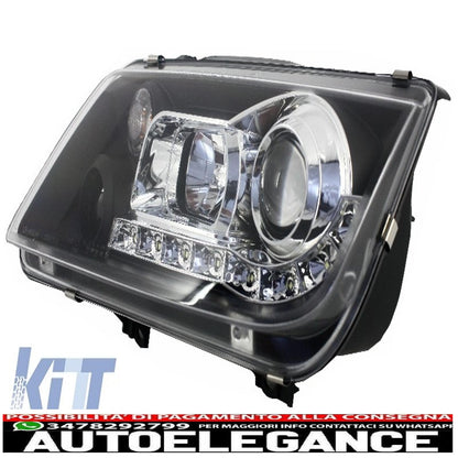 dayline headlights suitable for vw bora 98-05 drl black optics 