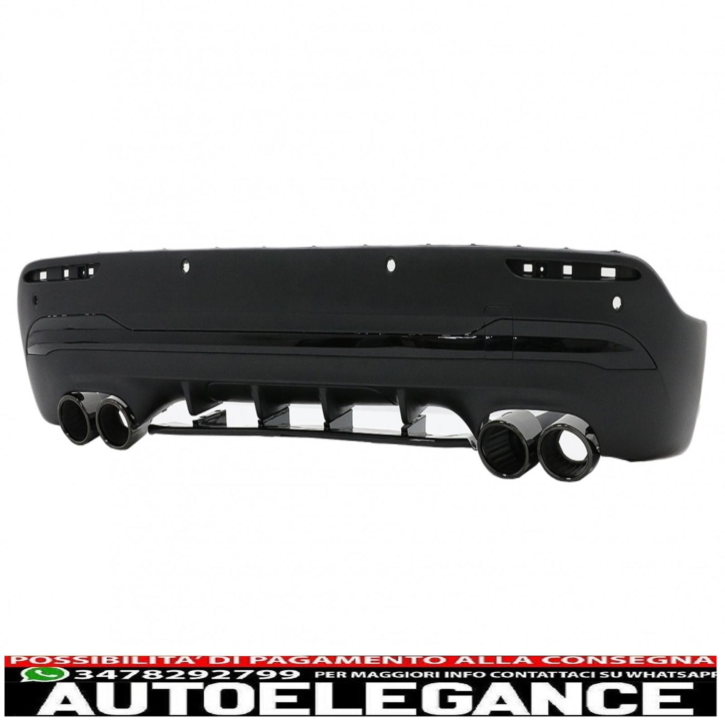 Rear Diffuser and Black Exhaust Tips Suitable for Mercedes Gla Suv H247 Sport Line (2020-) Aero 45s Design Night Package 