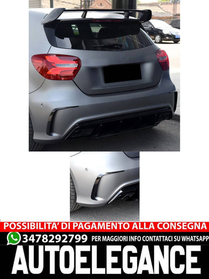 AMG LOOK AERO FLAPS NERO posteriore adatto per Mercedes W176 Classe A AUTOELEGANCERICAMBI