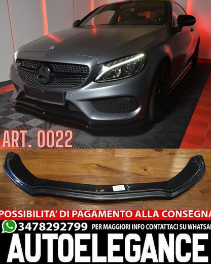 FRONT SPLITTER SUITABLE FOR MERCEDES C W205 S205 AMG ABS SPLITTER BLACK LOOK 
