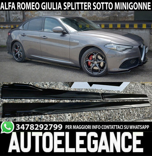 SPOILER SPLITTER UNDER SKIRTS ABS TUNING ALFA ROMEO GIULIA GLOSSY BLACK -1 00