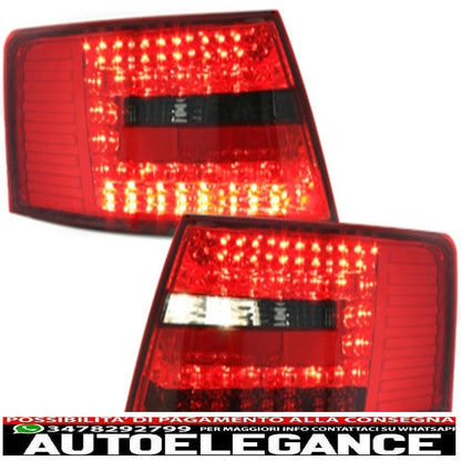 led rear lights suitable for audi a6 4f lim. 04-08 red/smoke - ra19elrs