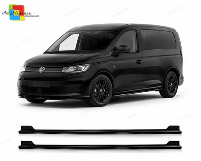 👉Gonne Laterali per VW Caddy Maxi MK5 2021+ Sottoporta Nero Lucido👈