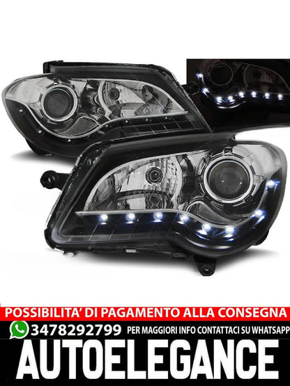 FARI ANTERIORI DAYLIGHT NERO per VW TOURAN 06-10