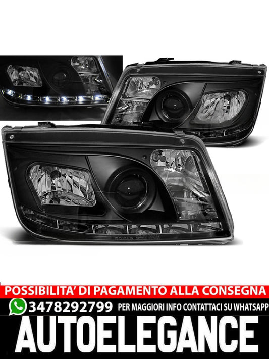 FARI ANTERIORI DAYLIGHT NERO ADATTI COMPATIBILI PER VW BORA 09.98-05.05